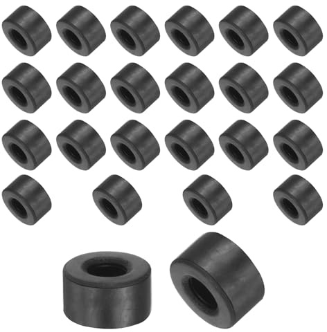 QUARKZMAN Espaciadores de Goma 12mm OD 6mm ID 7mm de Altura 24pcs | Espaciador Redondo Antivibración de Goma Arandelas Gruesas para Accesorios de Hogar y Coche
