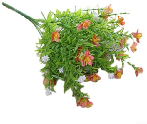 Flor artificial para oficina, jazmín de imitación y pequeño crisantemo salvaje, azul, morado, blanco y más (naranja)