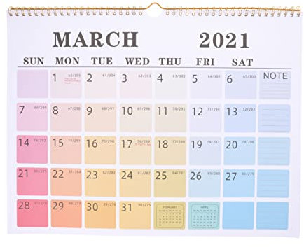 Parliky Kalenderplaner Für Die Englische Ausgabe 2021 Wandkalender Memo-abschnitt Für Die Organisation