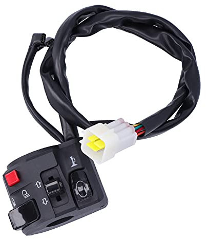 Präziser Motorrad-Lenkerschalter, Universeller Hupenknopf, Scheinwerfer-Blinker-Controller für 7/8 Zoll Lenkerlochdurchmesser, ABS-Kunststoff, Schwarz