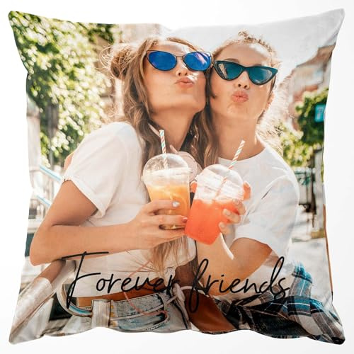 Cojin Personalizado con Foto y Texto, Personalizada con Impresión a 2 Cara | Relleno Opcional, Cojín con Terciopelo, Regalos Originales para Pareja, Novio, Novia, Padre, Madre