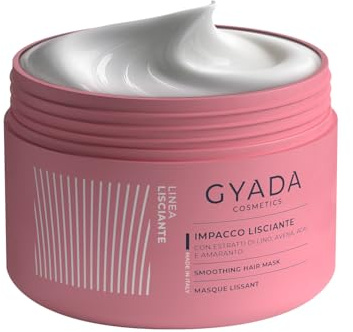 GYADA COSMETICS, glättende, restrukturierende, disziplinierende Packung, verleiht Glanz für seidiges Haar, 250 ml