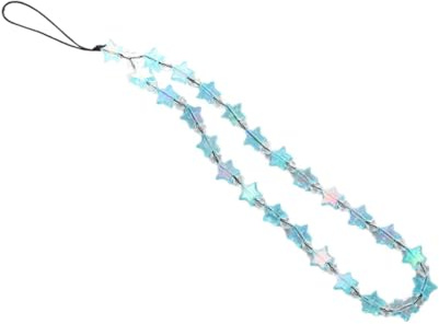 AsrMyjcx Perlen-Handyanhänger, Band, Umhängeband, Dekoration, Anhänger, Geschenk, Armband, Schlüsselanhänger, Handykette für Rucksack, Partytasche, Blau