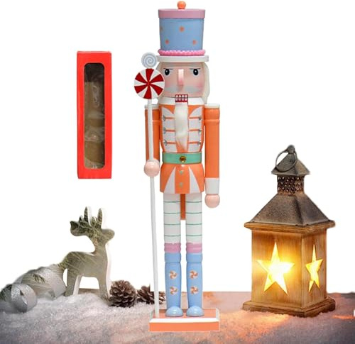 Figurines casse-noisette de Noël – Grandes figurines de décoration en bois colorées pour la maison, 50 cm, faites à la main, décorations de Noël pour filles, garçons, table et bureau