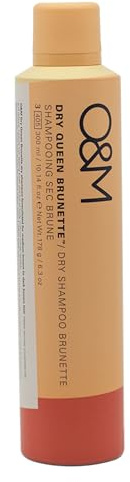 O&M Trockenshampoo Dry Queen Brunette – für braunes & dunkles Damen-Haar - Reisstärke, kein weißer Rückstand, sofortiges Volumen & Ölabsorption, 300ml