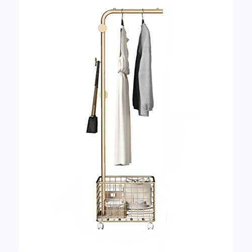 rollender kleiderwagen, Stange, kleiderständer, rollender kleiderorganisator auf rädern, sowohl für das arbeitszimmer als auch für das Wohnzimmer zu Hause/Gold