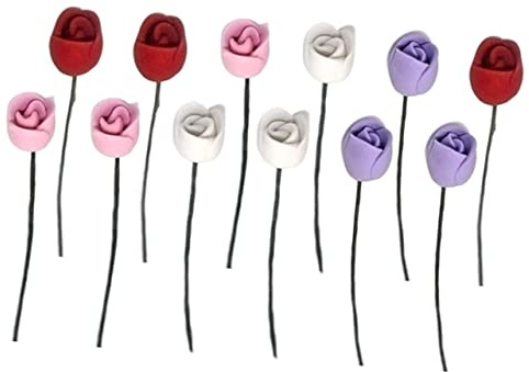 Alipis 12St Mini-Tulpenblume Ornamente Tonblumen-Tulpenfiguren Sukkulenten Miniatur-Tulpen künstliche blüten Artificial kunstpflanze Pflanzen Blumenmodell Mini-Szenen-Layout-Modell