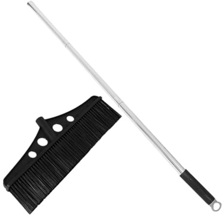 KOCKSHION Ergonomic Handle Black Sweeping Broom Large Outdoor Sweeper for Garden Yard Concrete Deck Patio Push Broom for Cleaning