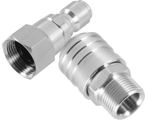 TOPPERFUN 2stücke Teiliges Hochdruckreiniger Adapterset Aus Edelstahl Mit Schnellverschluss Rotierende Verbindung Für Einfache Und Schnelle Installation Kompatibel Mit Meisten