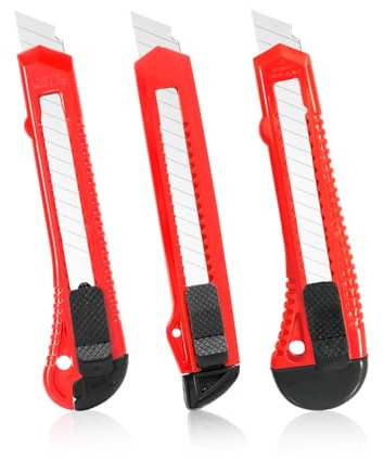Taglierino Professionale, Taglierini con Lama Retrattili di Sicurezza da 18mm con 5 Lame di Ricambio Extra, Perfetti per Carta, Cartone, Coupon e Tessuti