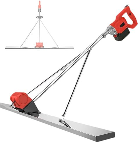 Power Screed Concrete Finishing Tool Vibratory Kit, Cordless Leveling Tamper Ruler for Smooth Plane, Battery Electric Cement Screed,110V tery