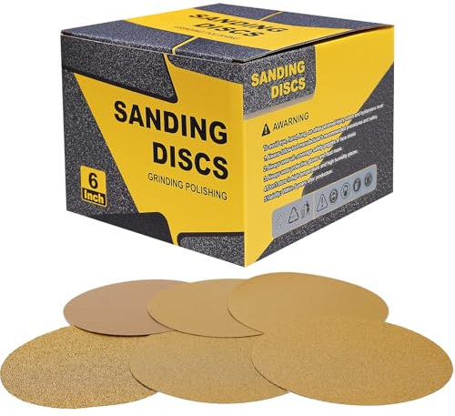 100 PCS 6 Inch PSA Sanding Discs -40, 80, 120, 180, 220, 320, 400, 600 Grit- 6 Self Adhesive Stickyback Sandpaper Discs for DA Sander, Sand Automotive Car Paint, Woodworking Wood, Metal