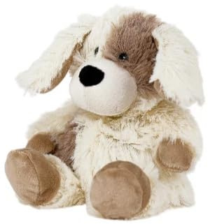 Warmies Welpe, Plüsch, Minigröße, mikrowellengeeignetes und beschwertes Kuscheltier gegen Angstzustände, zum Kühlen im Gefrierschrank oder Aufwärmen in der Mikrowelle, Wärmekissen für Heizkissen