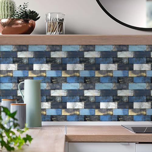Modello mattone bluBlu Giallo Grigio Pavimento PVC Adesivo Piastrelle Adesive Bagno Impermeabile Adesivi Murali Mattonelle Cucina Pavimento27x27cm/20pcs
