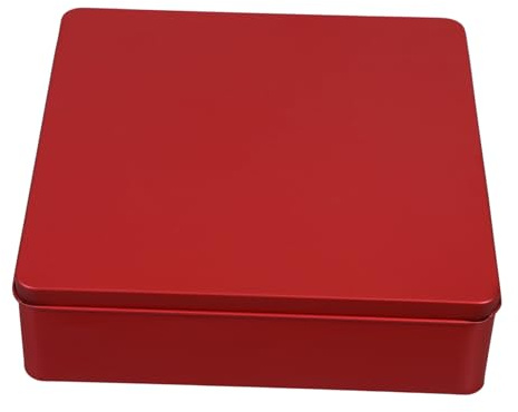 Luxshiny Keksdosen aus Metall Quadratische Blechdose aus Weißblech Rot mit Feiner Verarbeitung und Vielseitiger Nutzung für Festivals und Partys