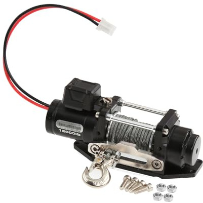 Qsvbeeqj Systèmes de treuil électrique lourds pour échelle 1/10 1/8 Rock Crawlers & Off Road Camion Mise à niveau Contrôle de précision Treuil