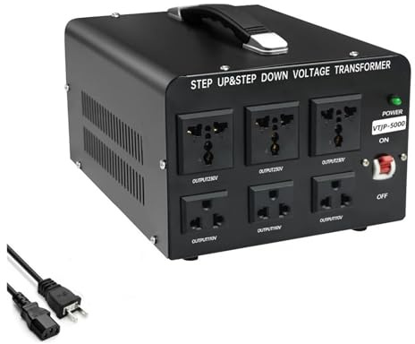 Transformador Voltaje 5000 W/2000 W para Electrodomésticos CA 110 V-220 V/220 V-110 V Elevador/Reductor Transformador(VTJP-5000)