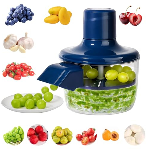 Automatic Grape Peeler Machine, Electric Garlic & Cherry Tomato Peeler Skin Remover Tool for Small Fruits - Rechargeable Electric Fruit and Peeler Suitable for home kitchens(Blue-1PC)