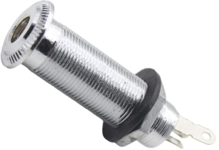 DEARMAMY Professionelle Zylindrische Gitarren Eingangsbuchse aus Metall in Silber Installieren mit Gratfreier Oberfläche für E-gitarre und Bass