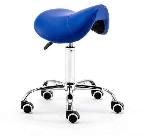 Sattelhocker Stuhl mit Rollen – bequemer Rollhocker für Kliniken, Zahnärzte, Spas, Massagesalons und Studios – verstellbare Höhe 48,3 cm bis 58,4 cm