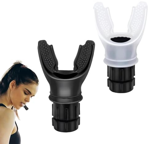 YIPFEN 2 Piezas Entrenador Pulmonar con Resistencia Ajustable, Dispositivo de Ejercicios Respiratorios para Deportistas, Cantantes y Personas Mayores, Blanco y Negro