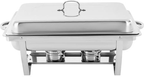 OBLLER 3-Compartment Chafing Dish Set, Stainless Steel Buffet Food Warmer