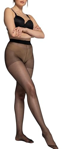 Ulla Popken Strumpfhose, 3er Helanca, Collants Femme, 20 DEN, Noir (Schwarz 10), Large (Taille fabricant: 44+)