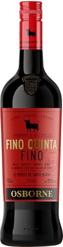 Osborne Sherry Fino Quinta – Hochwertiger, trockener Sherry, hergestellt nach dem Solera-Verfahren aus Andalusien in Spanien mit 15% vol. (1 x 0,75l)