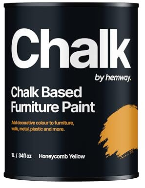Chalk Based Furniture Paint, Honeycomb Yellow 1L, Matt Finish Shabby Chic, Chalk Paint Furniture & Walls, Quick Dry & 1 Coat, Hemway