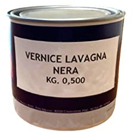 Vernice lavagna nera - Vernice all'acqua idonea per essere applicata su tutte le superfici e usata come lavagna con l'ausilio di gessetti e cancellino non compresi nella confezione. 500ml. Resa 6/7mq