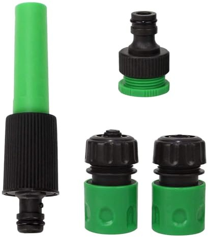 ASPIRE UK Garden Hose Fitting Starter Set – Includes Nozzle, Hose End Connector, Waterstop & Threaded Tap Connector – Fits 12.5mm & 15mm Hoses – Universal Outdoor Tap Adapter Kit