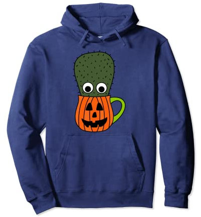 Taza pequeña con diseño de cactus en Jack O Lantern Sudadera con Capucha