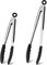 Homikit Kitchen Tongs Set of 2, Stainless Steel Food Tongs with Silicone Tips, Non-Slip Handle & Locking Clip, Heat Proof Ideal for Cooking/Serving/Buffet/Barbecue- 9 & 12 Inch, Black