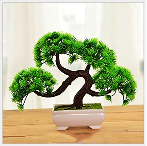 Künstlicher Bonsai-Baum Kleiner künstlicher Bonsai-Baum, gefälschte Pflanze im Topf, Kiefern-Bonsai-Pflanze, künstlicher Bonsai, for Fensterbank, Hof, Desktop-Display, 17,8 cm Bonsai Kunstpflanze