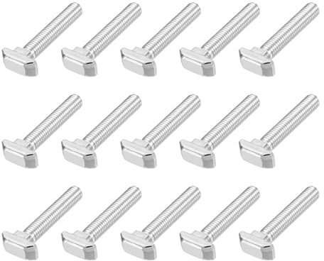 PATIKIL M8x45 Hammer Head Bolt T Screw, 15 Pcs T Slot Drop in Bolt Hammer Head Bolts for 4040 Series European Standard Aluminum Profile