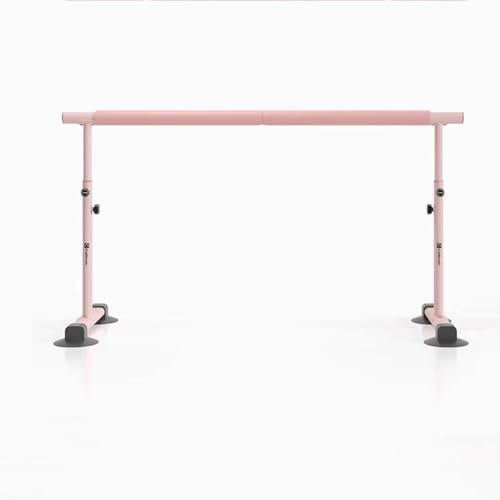 DSeenLeap Ballettstange, freistehende tragbare Ballettstange, Dehnstange für den Heimtanz, Gymnastik-Ballettstange höhenverstellbar 73–110 cm, Dehnausrüstung, Tanzstange, Pink (Pink 150 cm: 10)