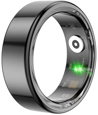 COLMI R02 SmartRing IP68 & 3ATM Waterproof Fitness Tracker Smart Ring (Schwarz,Nr.8（18.1mm）)