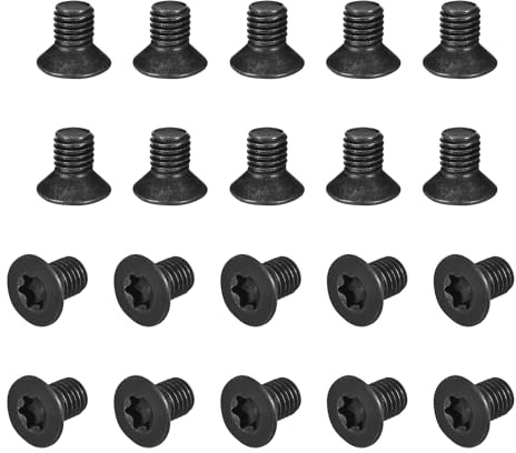 QUARKZMAN 20Pcs Vis Machine À Tête Plate M10-1.5x16mm Finition Oxyde Noir