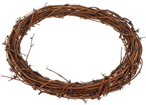 SEWACC Natural Vine Branch Wreath Ring 25cm DIY Grapevine Twig Wreath Hoop Rattan Garland for Christmas Decoration Wedding Party Supplies