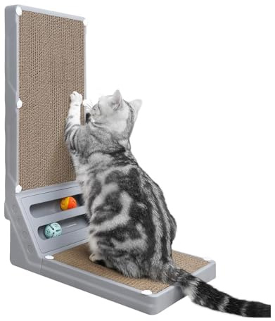 Alfombrillas Rascadoras De Cartón Rascador Interactivo For Gatos En Forma De L, Tablero For con 2 Bolas, Muebles Protectores, Almohadilla For Rascar Productos para Mascotas(G)
