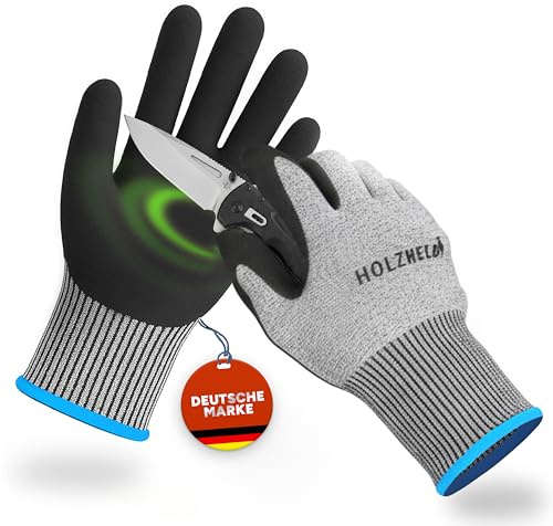 HOLZHELD - Schnittschutzhandschuhe Kinder mit zertifiziertem Schutz - Handschuhe fürs Schnitzen - Schnittfeste Handschuhe Küche - Schnittschutz - Schutzhandschuhe Küche - 2x Gr. XS