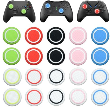 GWEOR 20 Piezas Tapas Gomas Joysticks para Controller Sticks Taps, Silicona Caps para Mando Pro,Thumb Grips Caps para Controller Accesorios,Joystick Sticks