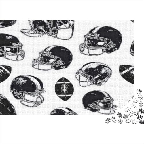 American Football Helmet 1000 Piece Jigsaw Puzzle Paper Jigsaw Puzzle for Adults Sports Style Focus Game Home Decor Gift 38x26cm/1000pcs