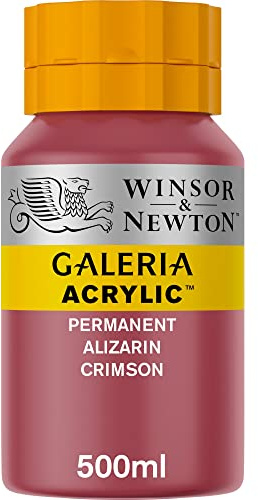 Winsor & Newton 2150466 Galeria Acrylfarbe, hohe Pigmentierung, lichtecht, buttrige Konsistenz, 500 ml Topf - Permanent Alizarinkarmesin