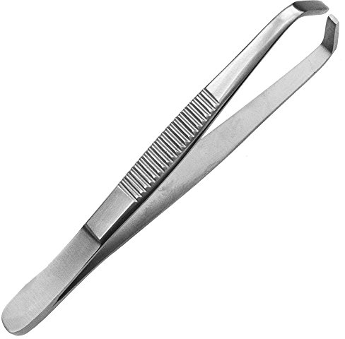 May Zeckenzange für Hund & Katze | Professionelle Zeckenpinzette aus Edelstahl mit abgewinkelter Spitze zum sicheren Entfernen von Zecken