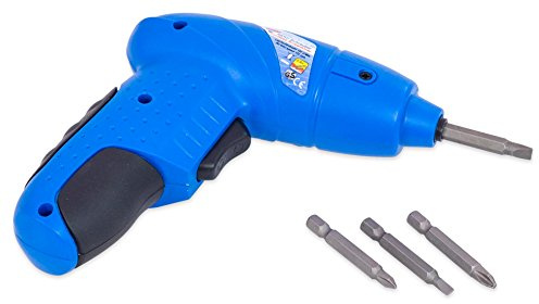 Pebaro 2010 Leistungsstarker Akkuschrauber, 9 Bits, USB-Kabel, Gürteltasche, drehbarer Griff zur Verwendung als Stabschrauber oder LED-Taschenlampe, Geschenkidee für Kinder