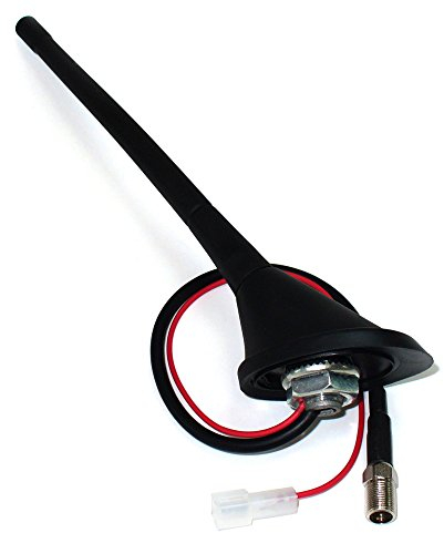AM/FM 16V Auto Dach-Antenne inklusive 12V Phantom-Verstärker kompatibel mit Audi, Opel, Seat, Skoda, VW