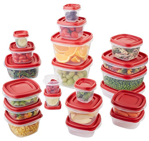 Rubbermaid Easy Find Lids Food Storage Containers, Racer Red, 42-Piece Set 1880801, Plastic