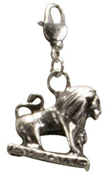 Alpenflüstern Trachten-Anhänger Wappen-Löwe klein für Charivari oder Trachtenkette (antik-silber-farben) AAH111