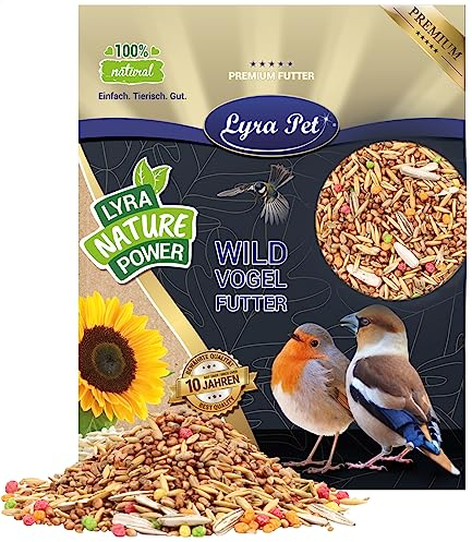 Lyra Pet® | 10 kg Streufutter | Premium Vogelfutter für das Ganze Jahr | Energiereiches Wildvogelfutter | Für Alle Körnerfresser | Mit Vitaminperlen auf Maisbasis | Ideal im Sommer & Winter